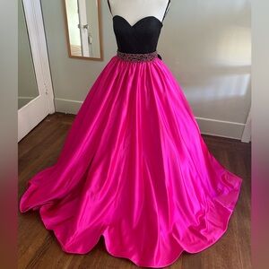 Sherri Hill Black and Pink Dress
